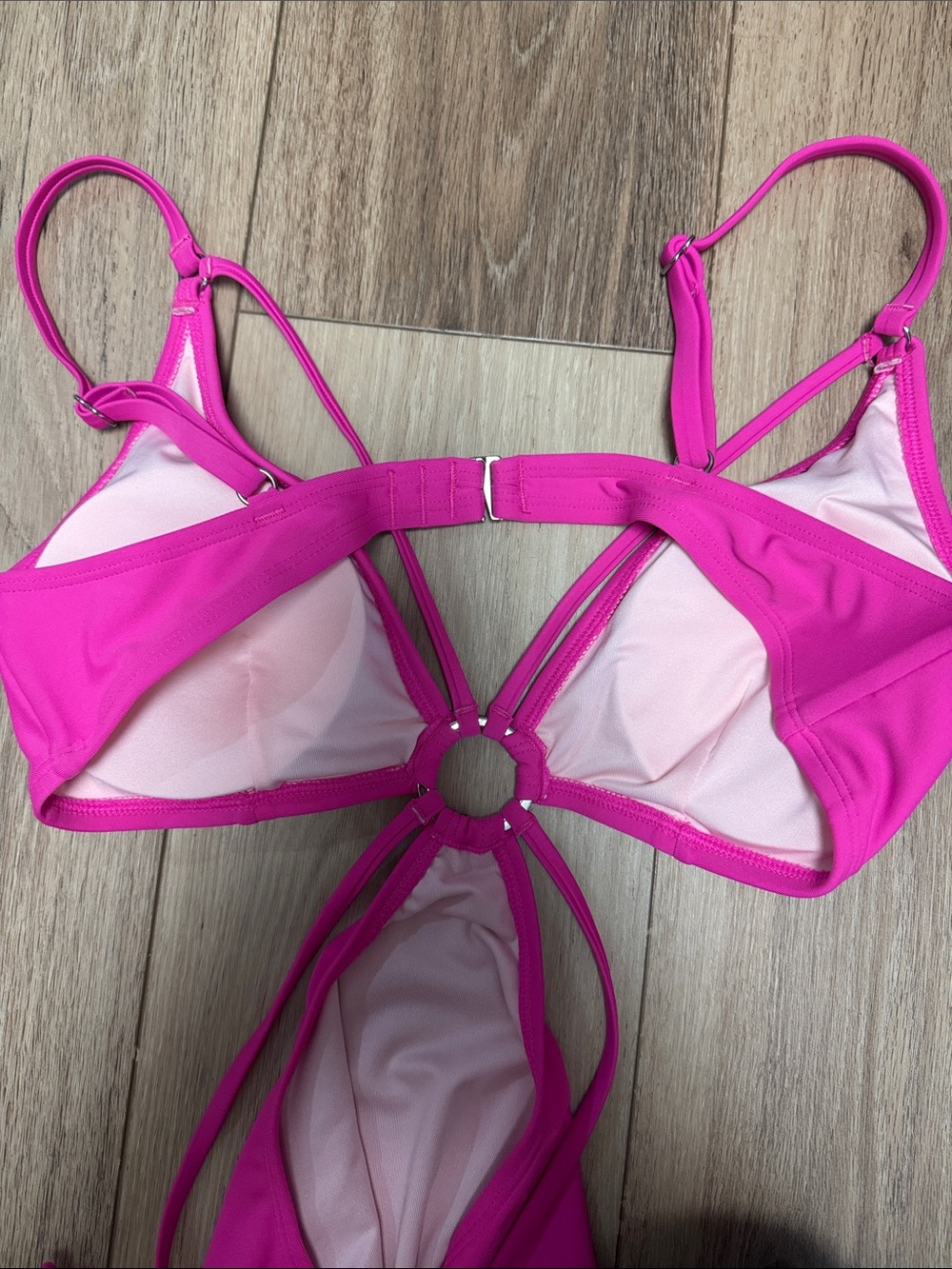 Cupshe NWT M Hot Pink Cutout MONOKINI SEXY One-Piece Swimsuit - Picture 4 of 6